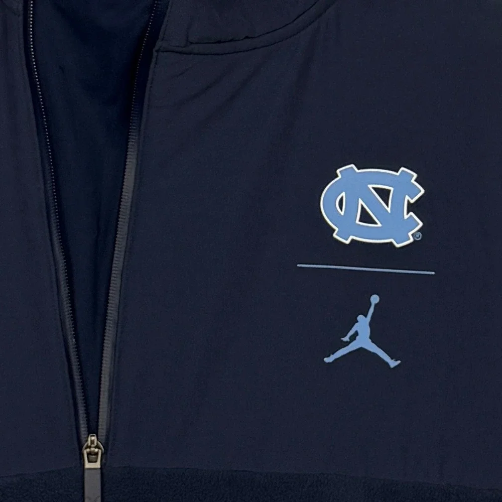 Jordan UNC Tar Heels Hoodie Men Small Quarter 1/4 Zip Fleece Pullover Navy Blue